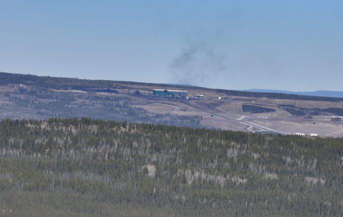 Coal dust blowing from the Vista Mine near Hinton, Alberta.